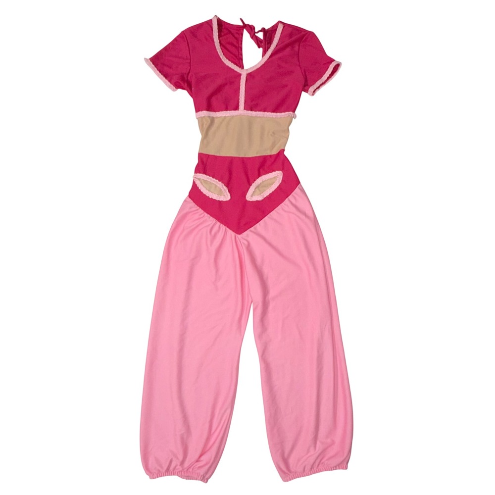 Vintage 1997 Rubies I Dream of Jeannie Costume Pink Jumpsuit Kids Medium 90s